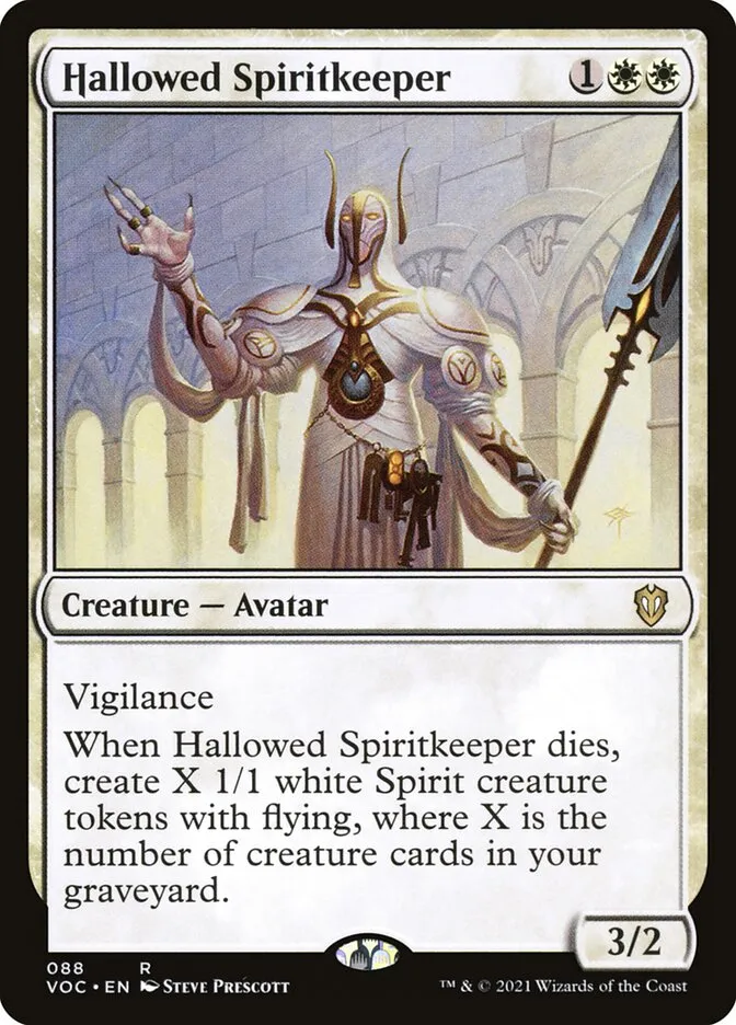 2021 Crimson Vow Commander Hallowed Spiritkeeper rare #88 rare card image