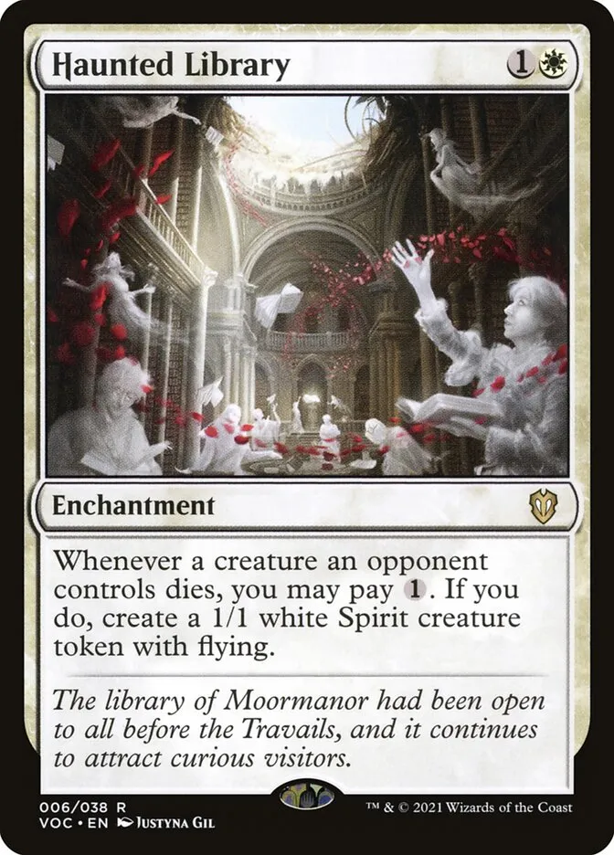 2021 Crimson Vow Commander Haunted Library rare #6 rare card image