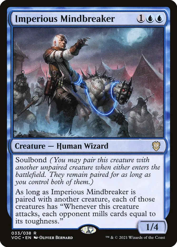 2021 Crimson Vow Commander Imperious Mindbreaker rare #33 rare card image