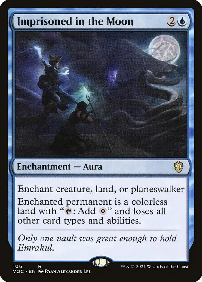 2021 Crimson Vow Commander Imprisoned in the Moon rare #106 rare card image