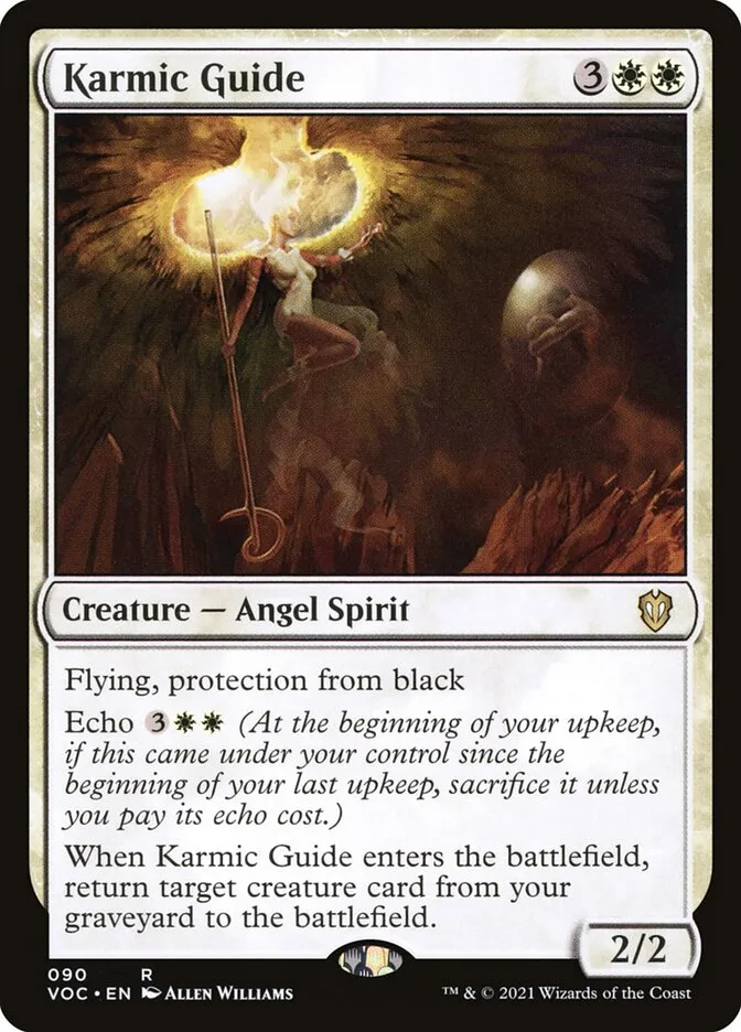 2021 Crimson Vow Commander Karmic Guide rare #90 rare card image