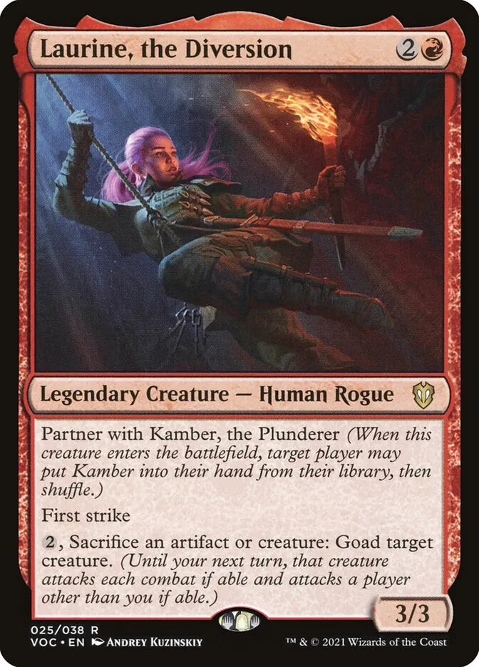 2021 Crimson Vow Commander Laurine, the Diversion rare #25 rare card image