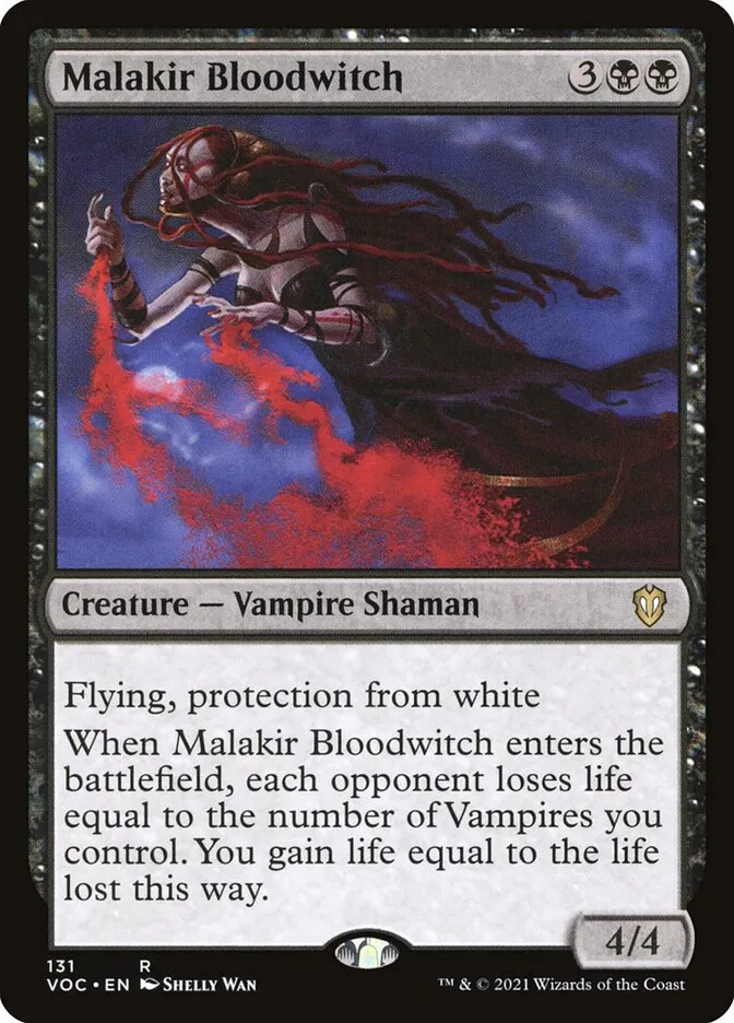 2021 Crimson Vow Commander Malakir Bloodwitch rare #131 rare card image