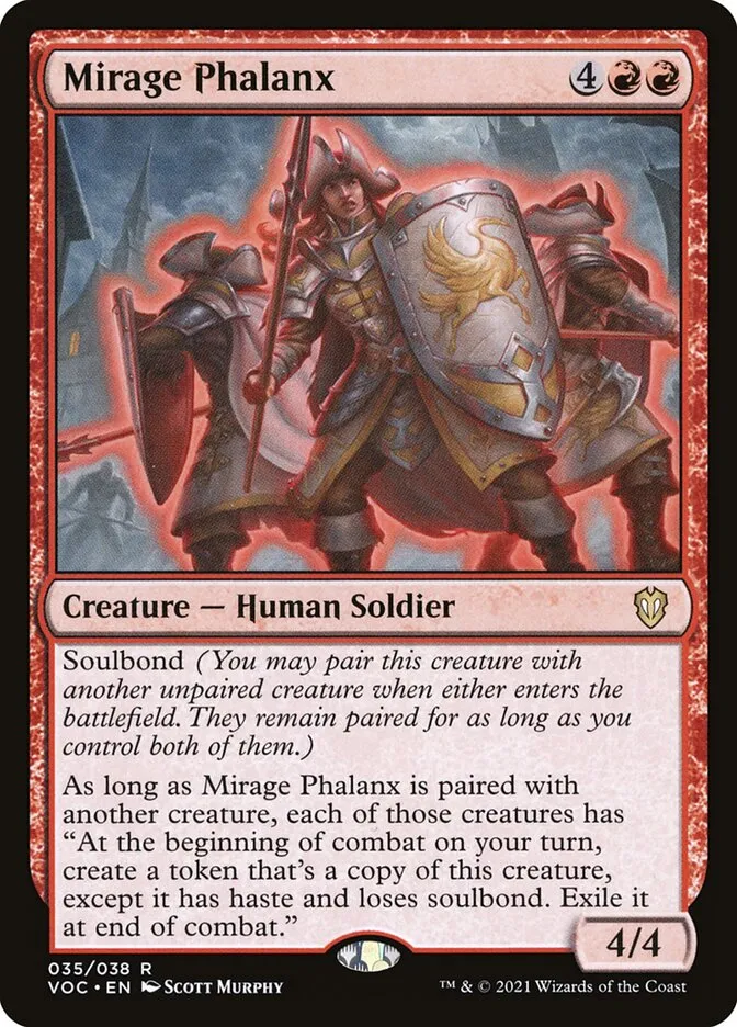 2021 Crimson Vow Commander Mirage Phalanx rare #35 rare card image