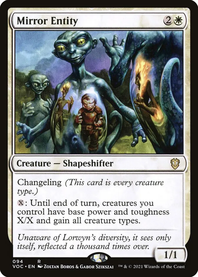 2021 Crimson Vow Commander Mirror Entity rare #94 rare card image
