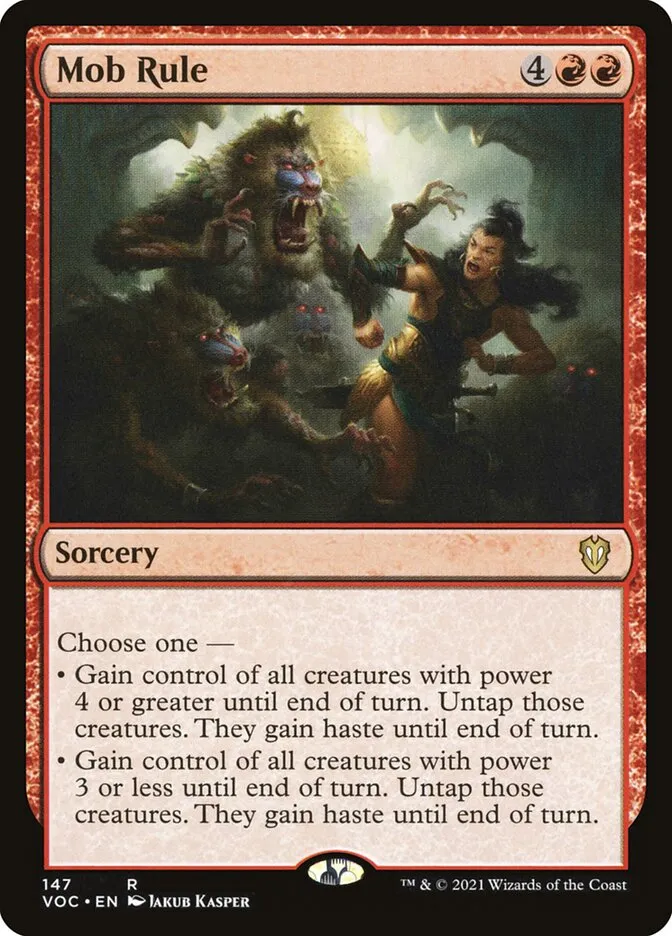 2021 Crimson Vow Commander Mob Rule #147 rare card image