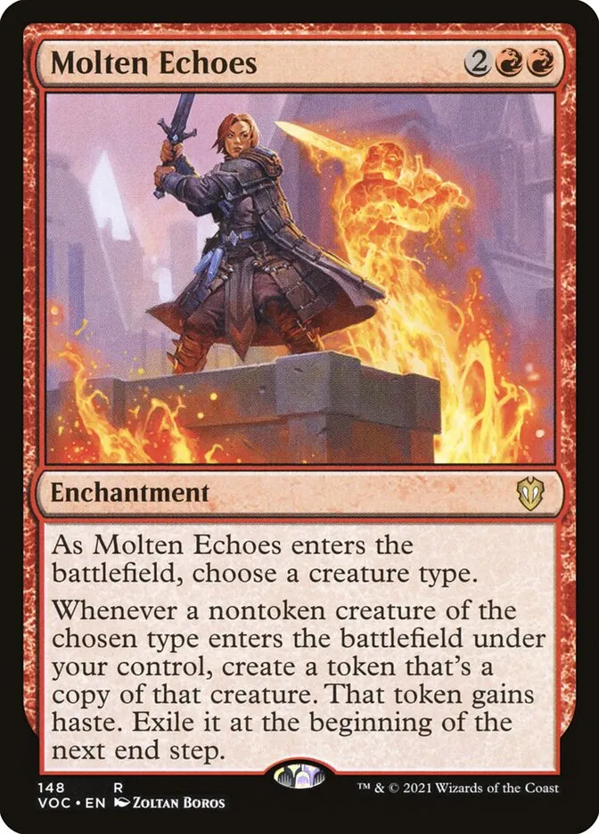 2021 Crimson Vow Commander Molten Echoes rare #148 rare card image