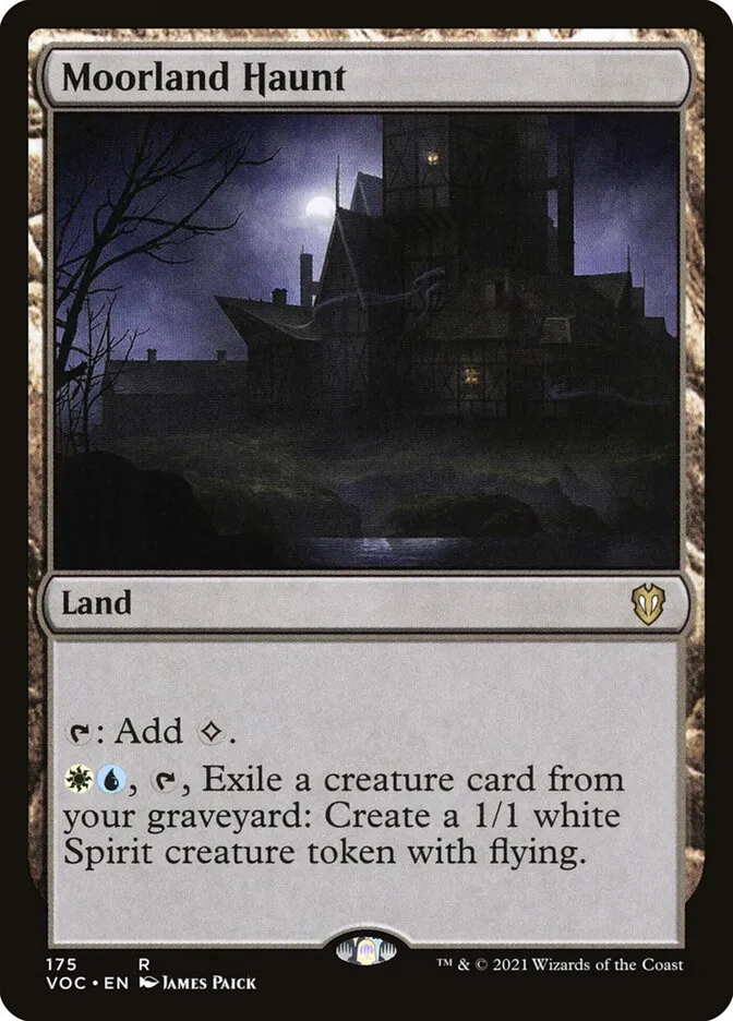 2021 Crimson Vow Commander Moorland Haunt #175 rare card image