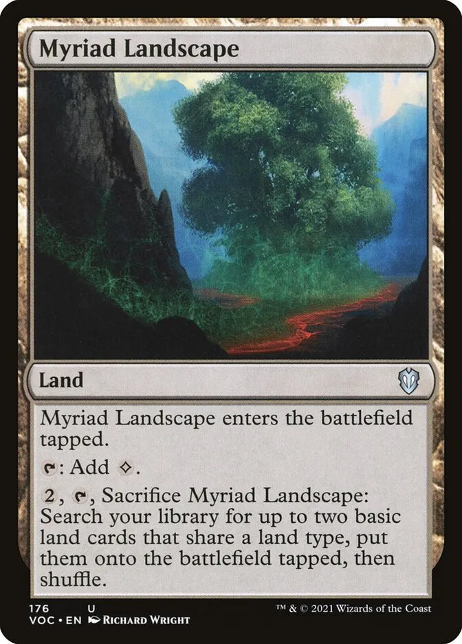 2021 Crimson Vow Commander Myriad Landscape #176 uncommon card image