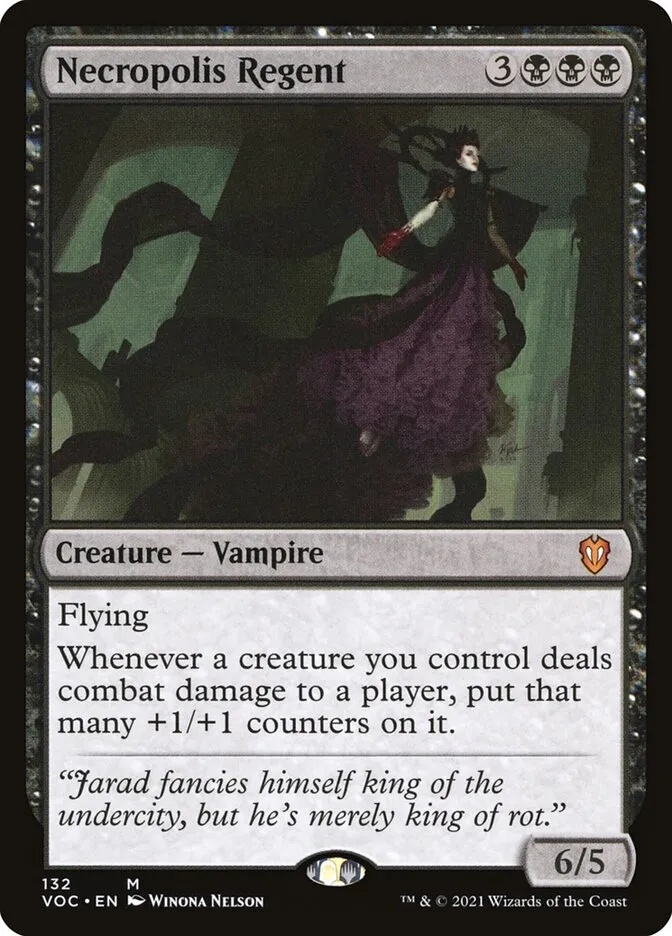 2021 Crimson Vow Commander Necropolis Regent mythic #132 mythic card image