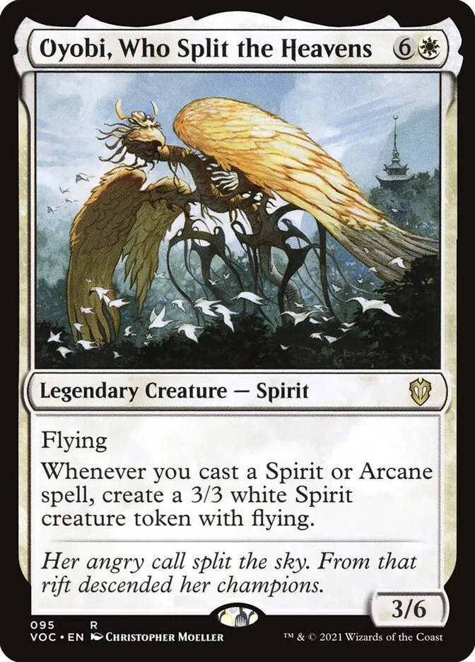 2021 Crimson Vow Commander Oyobi, Who Split the Heavens rare #95 rare card image