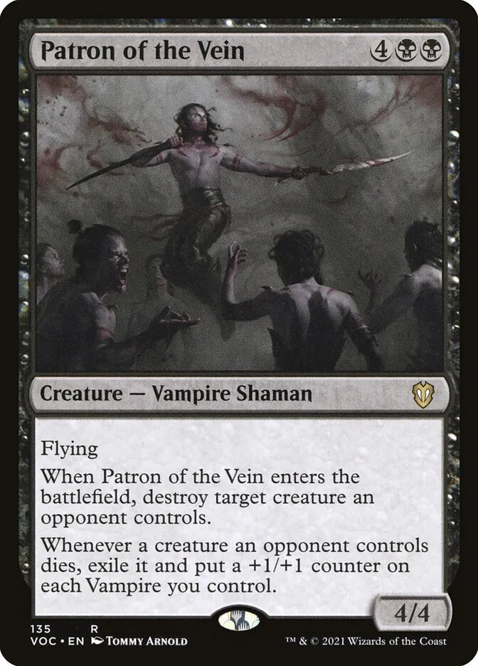 2021 Crimson Vow Commander Patron of the Vein #135 rare card image