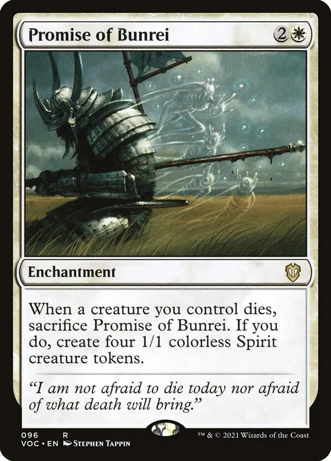 2021 Crimson Vow Commander Promise of Bunrei rare #96 rare card image