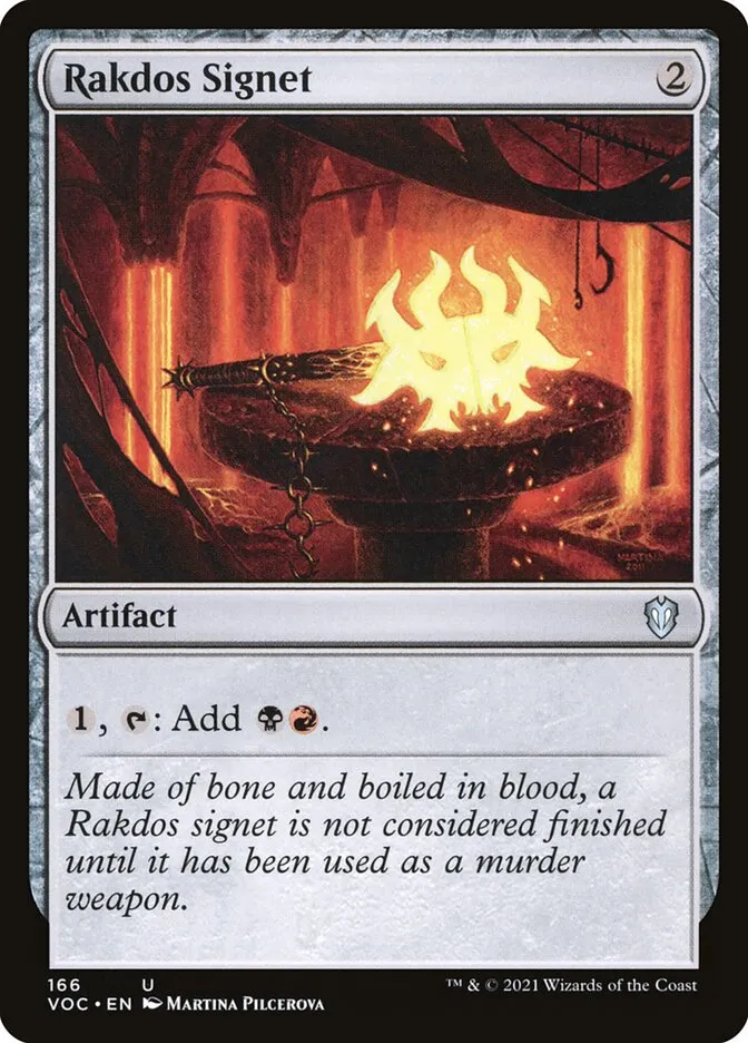 2021 Crimson Vow Commander Rakdos Signet #166 uncommon card image