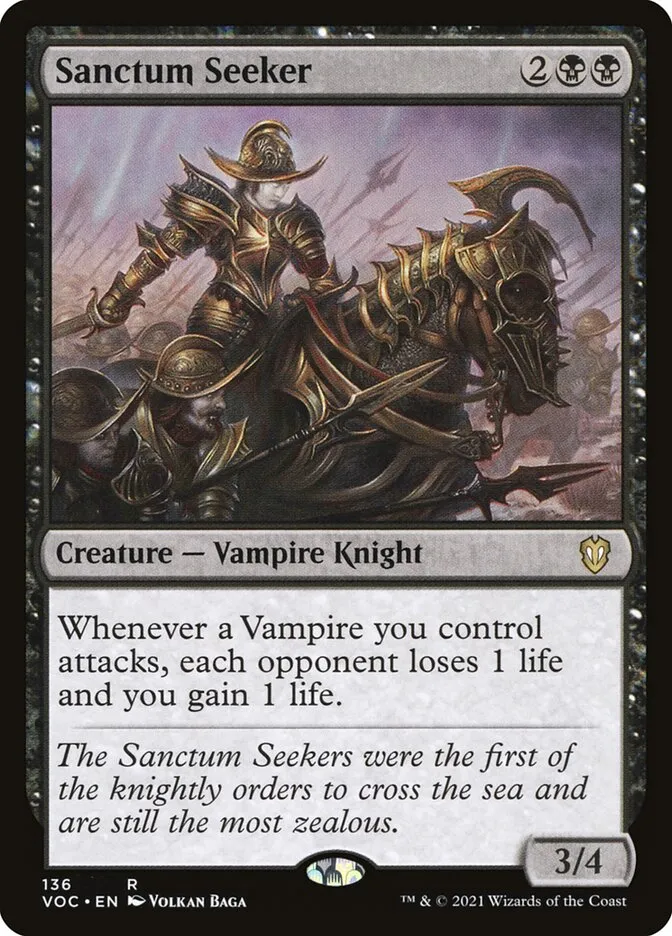 2021 Crimson Vow Commander Sanctum Seeker #136 rare card image