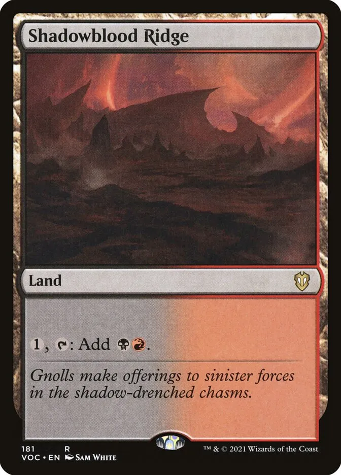 2021 Crimson Vow Commander Shadowblood Ridge #181 rare card image