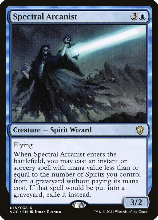 2021 Crimson Vow Commander Spectral Arcanist rare #15 rare card image