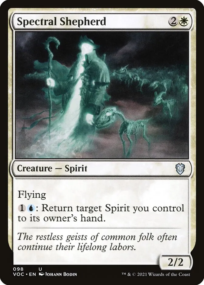 2021 Crimson Vow Commander Spectral Shepherd #98 uncommon card image