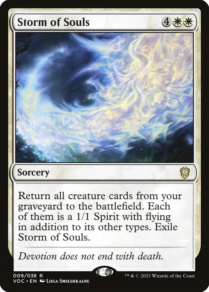 2021 Crimson Vow Commander Storm of Souls rare #9 rare card image