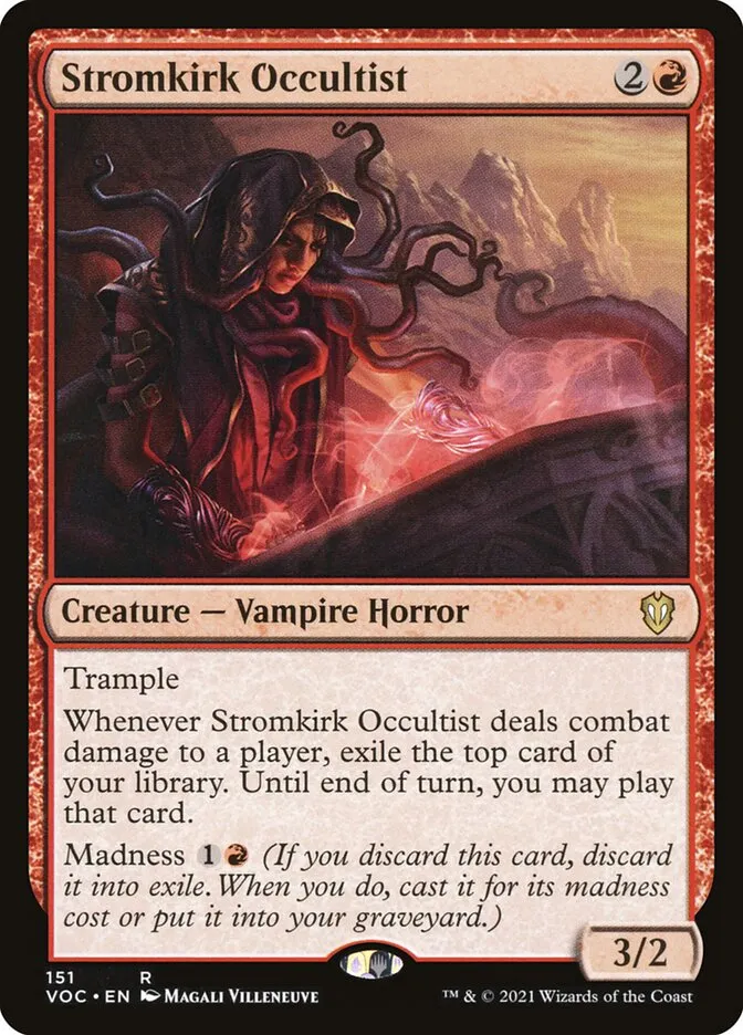 2021 Crimson Vow Commander Stromkirk Occultist #151 rare card image