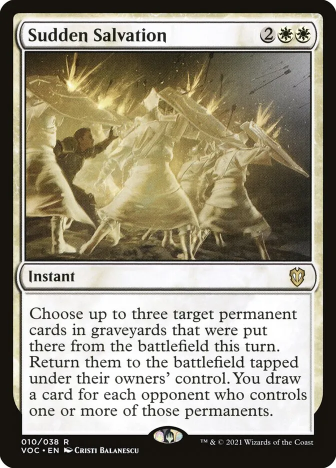 2021 Crimson Vow Commander Sudden Salvation rare #10 rare card image