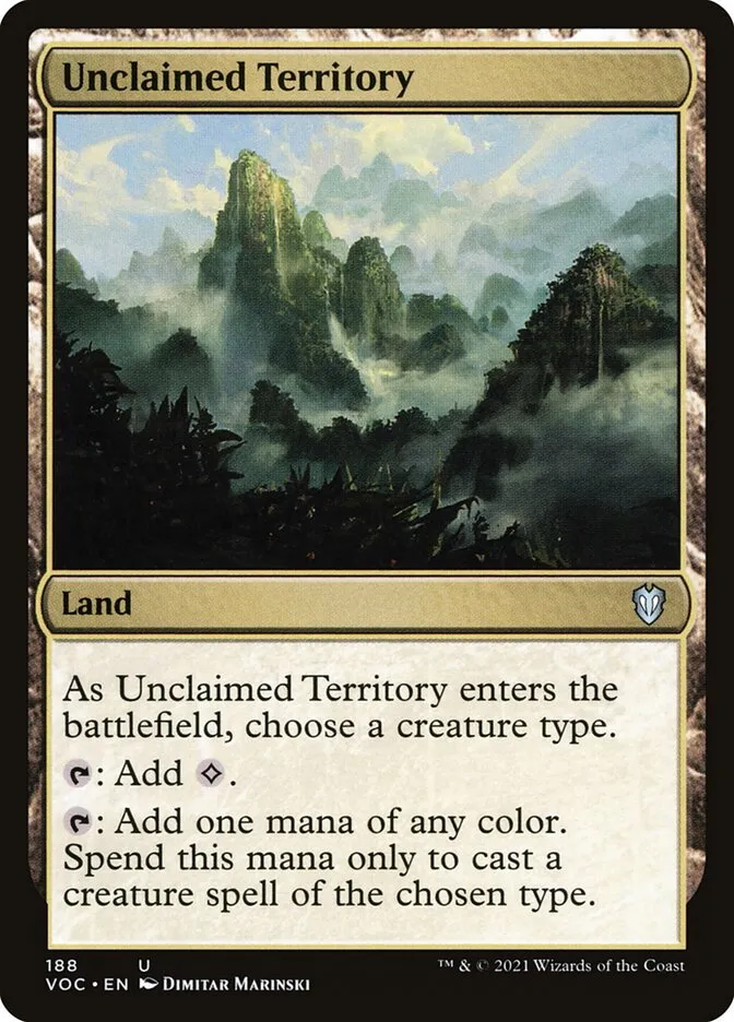 2021 Crimson Vow Commander Unclaimed Territory #188 uncommon card image