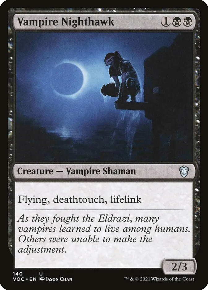 2021 Crimson Vow Commander Vampire Nighthawk #140 uncommon card image