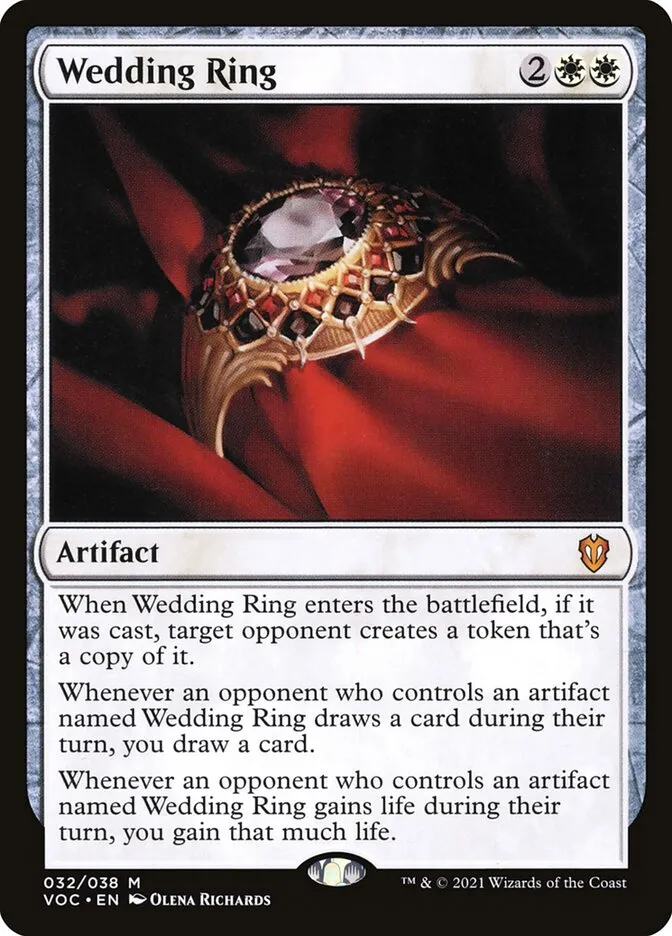 2021 Crimson Vow Commander Wedding Ring mythic #32 mythic card image
