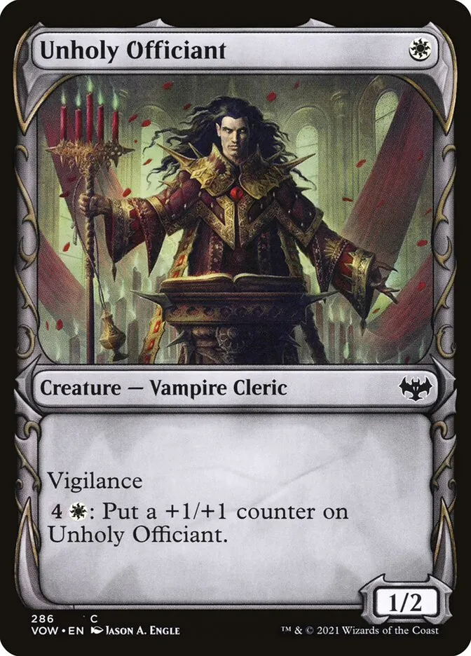 2021 Innistrad: Crimson Vow Unholy Officiant [Showase] common #286 common card image