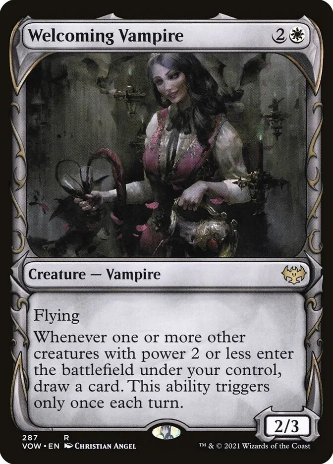 2021 Innistrad: Crimson Vow Welcoming Vampire #287 rare card image