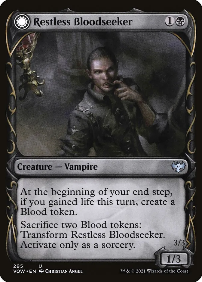 2021 Innistrad: Crimson Vow Restless Bloodseeker // Bloodsoaked Reveler #295 uncommon card image