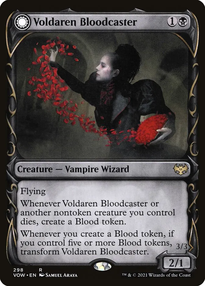 2021 Innistrad: Crimson Vow Voldaren Bloodcaster // Bloodbat Summoner #298 rare card image