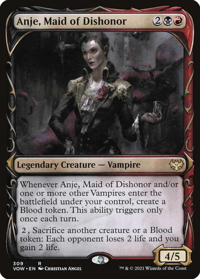 2021 Innistrad: Crimson Vow Anje, Maid of Dishonor #309 rare card image