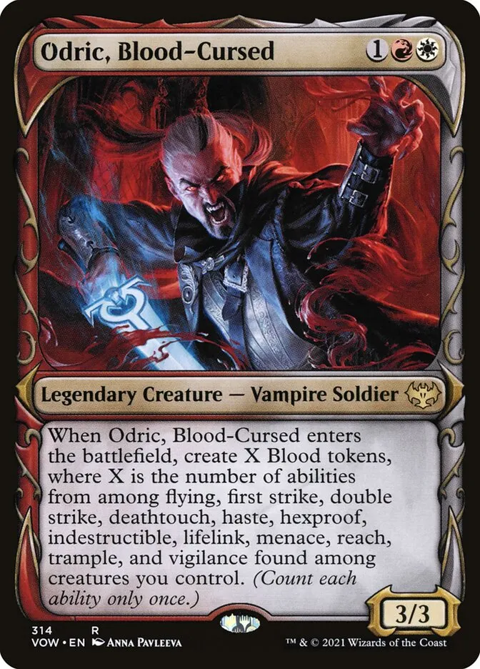 2021 Innistrad: Crimson Vow Odric, Blood-Cursed #314 rare card image