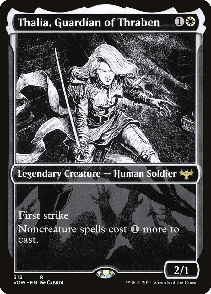 2021 Innistrad: Crimson Vow Thalia, Guardian of Thraben #318 rare card image