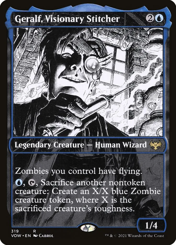 2021 Innistrad: Crimson Vow Geralf, Visionary Stitcher #319 rare card image