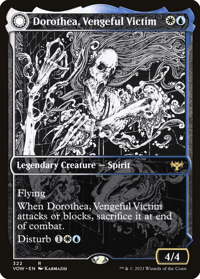 2021 Innistrad: Crimson Vow Dorothea, Vengeful Victim // Dorothea's Retribution #322 rare card image