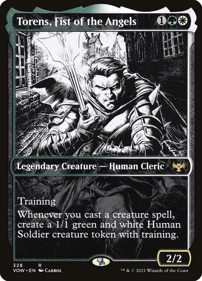 2021 Innistrad: Crimson Vow Torens, Fist of the Angels [Alternate Art] rare #328 rare card image