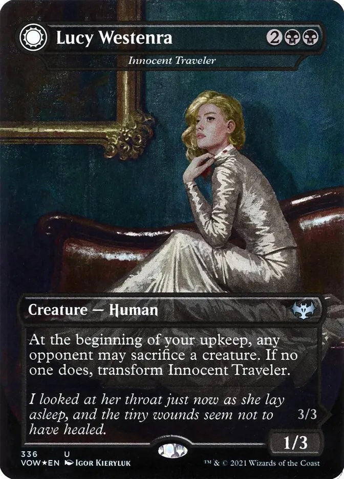 2021 Innistrad: Crimson Vow Innocent Traveler // Malicious Invader #336 uncommon card image