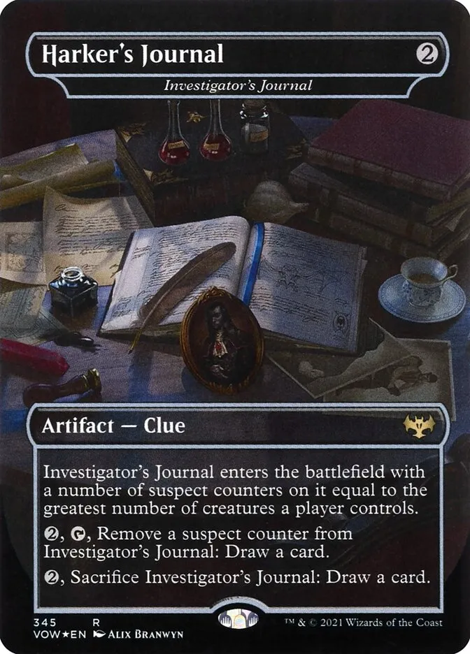 2021 Innistrad: Crimson Vow Investigator's Journal #345 rare card image