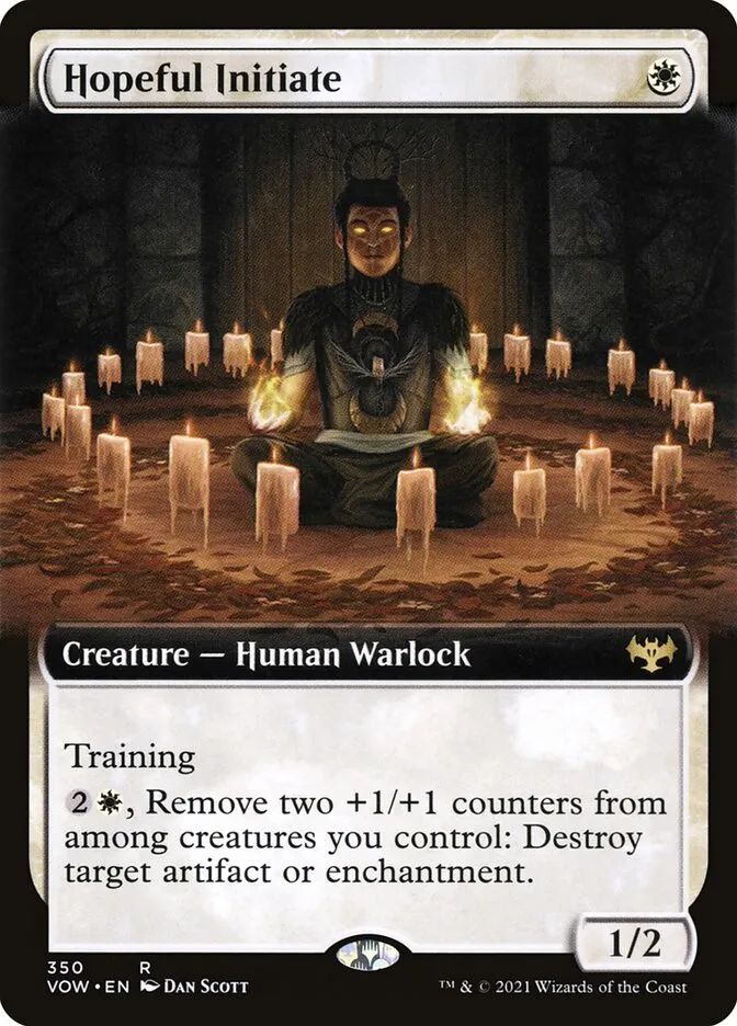 2021 Innistrad: Crimson Vow Hopeful Initiate rare #350 rare card image