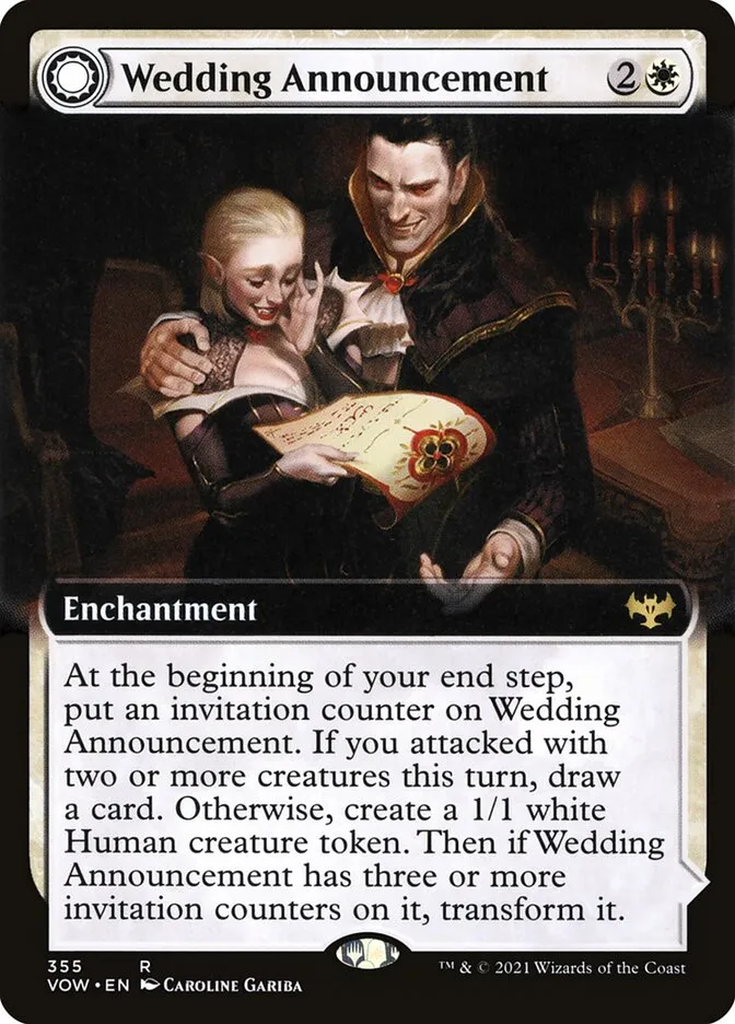 2021 Innistrad: Crimson Vow Wedding Announcement // Wedding Festivity rare #355 rare card image