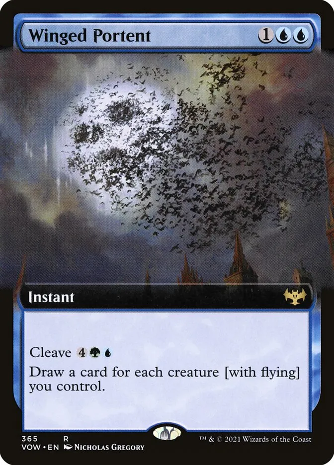 2021 Innistrad: Crimson Vow Winged Portent #365 rare card image