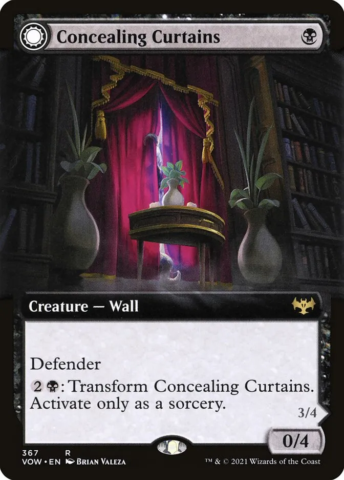 2021 Innistrad: Crimson Vow Concealing Curtains // Revealing Eye #367 rare card image