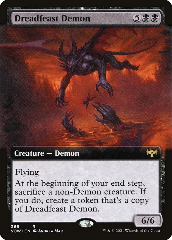 2021 Innistrad: Crimson Vow Dreadfeast Demon #369 rare card image