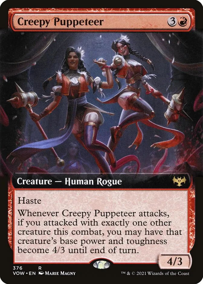 2021 Innistrad: Crimson Vow Creepy Puppeteer rare #376 rare card image