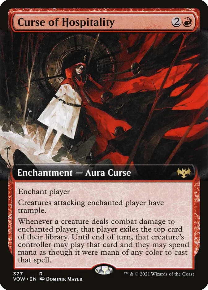 2021 Innistrad: Crimson Vow Curse of Hospitality #377 rare card image