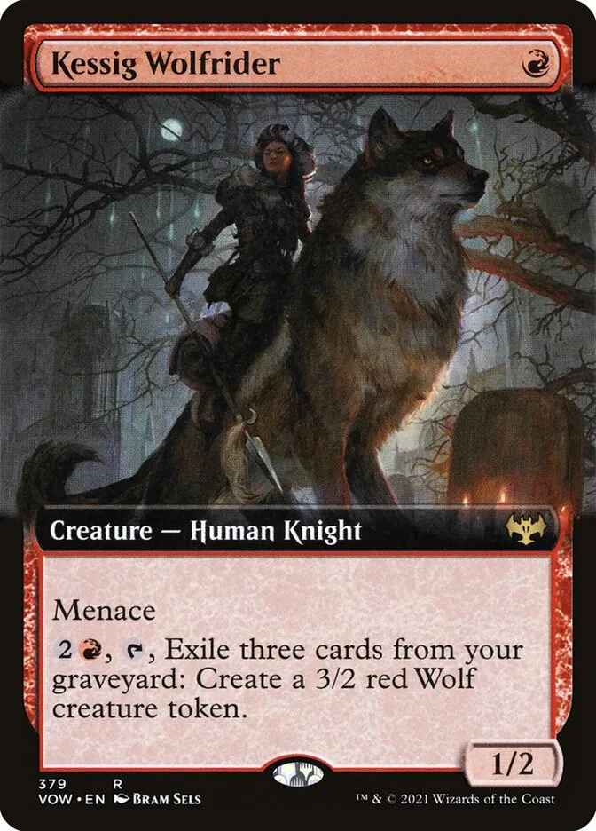 2021 Innistrad: Crimson Vow Kessig Wolfrider rare #379 rare card image