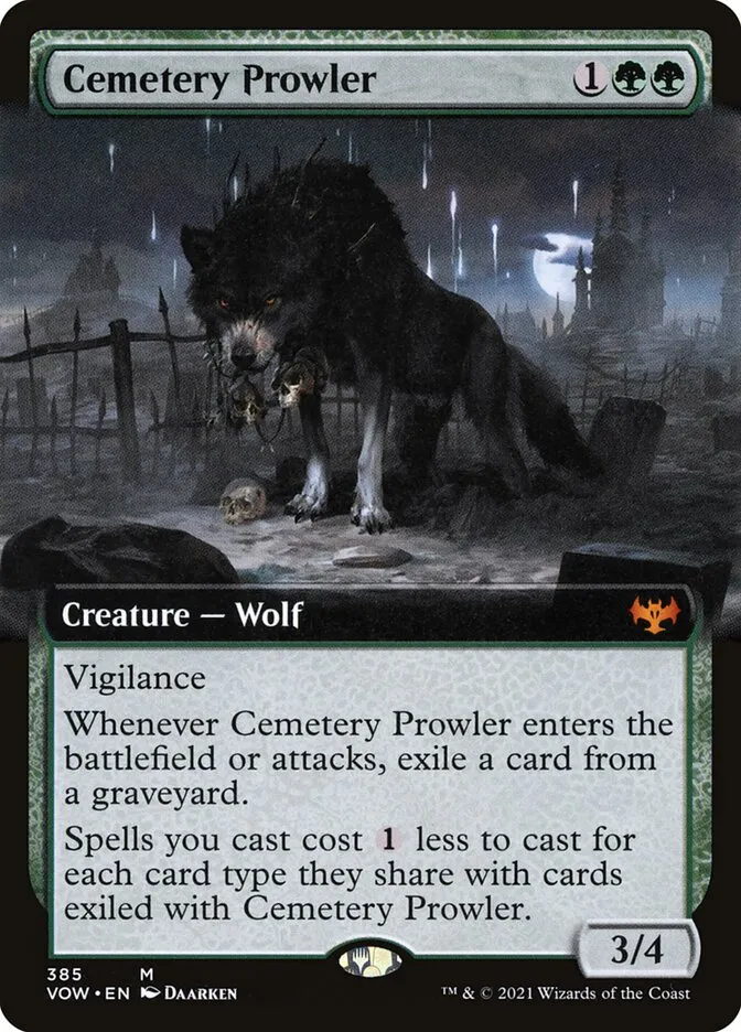 2021 Innistrad: Crimson Vow Cemetery Prowler #385 mythic card image