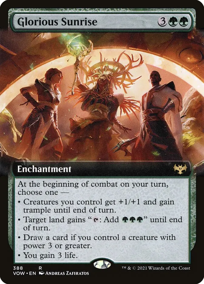 2021 Innistrad: Crimson Vow Glorious Sunrise #388 rare card image